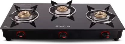Singer Maxiflare 3 GS Glass Manual Gas Stove  (3 Burners) Singer Maxiflare 3 GS Glass Manual Gas Stove  (3 Burners)